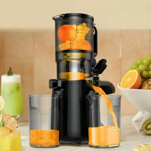 Juicer Cold Press Juicers - Slow Masticating Machine, 250W, 5.3" Extra Large Feed Chute, BPA-Free, Self-Feeding, Easy Clean