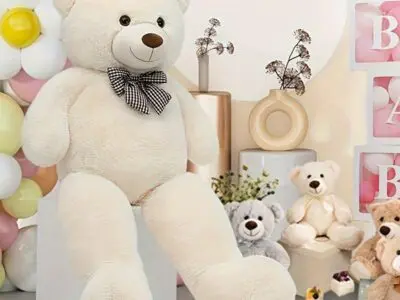 Ivory Giant Teddy Bear - 120cm XXL Plush Toy for Birthday Gifts & Party Decorations, Birthday Gifts For Girls Kids Girlfriend Party Decorations