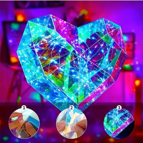 Romantic Heart-Shaped LED Lamp – USB-Powered Freestanding Light for Valentine’s Day & Weddings
