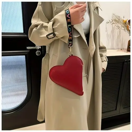 Heart-Shaped Mini Handbag & Coin Purse – PU Leather Lipstick Holder, Multicolor Valentine’s Day Gift