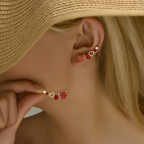 Fashion and Retro Heart Decor Earrings - Zinc Alloy Design, Artificial Gemstones, Perfect for Party Looks