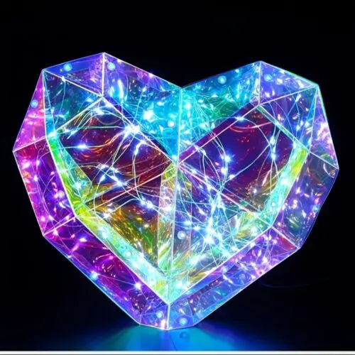 Romantic Heart-Shaped LED Lamp – USB-Powered Freestanding Light for Valentine’s Day & Weddings