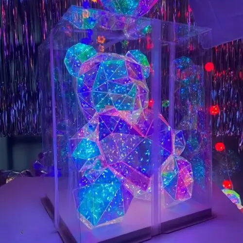 Valentine's Day Love Hug Bear - 9.84-Inch USB-Powered Dimmable LED Light for Weddings, Birthdays & Home Decor