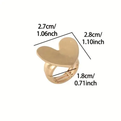 1pc Zinc Alloy Simple Heart Shaped Ring – Elegant Minimalist Jewelry, Perfect Valentine’s Day Gift