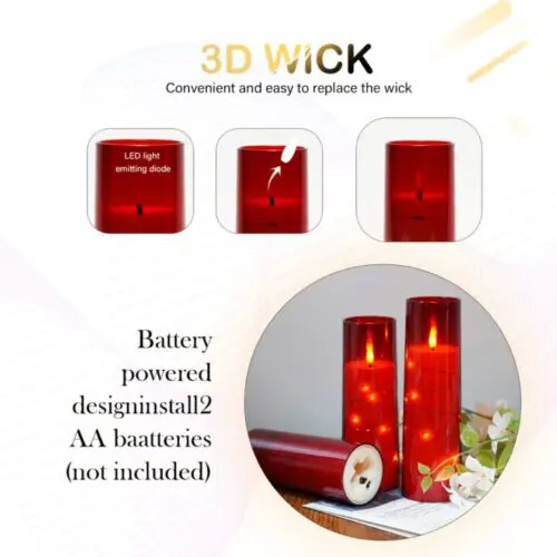 LED Flameless Pillar Candles with Remote - Safe Acrylic Design, Non-Rechargeable Battery, Perfect for Home Decor, Parties, and Gift Giving
