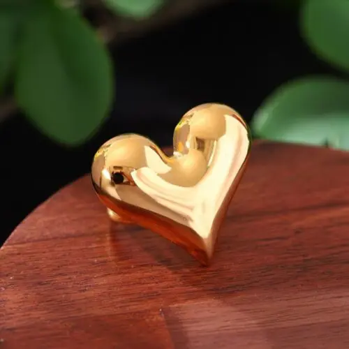 Chic Adjustable Stainless Steel Heart Ring – Vintage Boho Style for Daily Wear & Parties