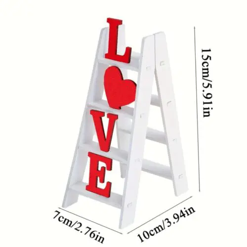 Classic Wooden Love Ladder Tabletop Decor - Multipurpose Manufactured Wood Wedding Theme, Elegant Table Display