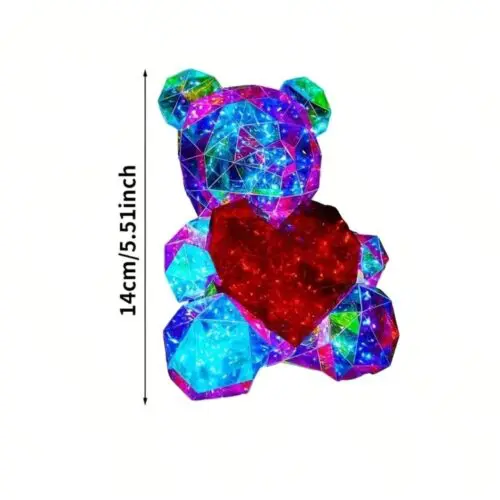 USB Powered Glow Gift for Valentine’s Day - Colorful LED Care Bear for Christmas, Weddings & Birthdays
