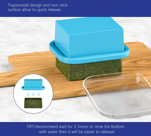 Silicone Mold for Food Storage & Meal Prep-Easy-Release Stackable Meal Prep |Silicone Freezing Tray With Plastic Lid Freezer Container Large