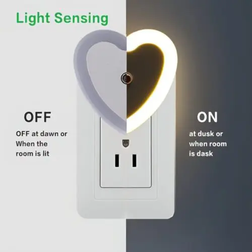 4pcs LED Smart Night Lights with Dusk-to-Dawn Sensor – Energy-Efficient Indoor Plug-In Lighting