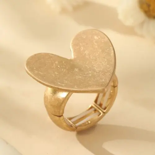 1pc Zinc Alloy Simple Heart Shaped Ring – Elegant Minimalist Jewelry, Perfect Valentine’s Day Gift