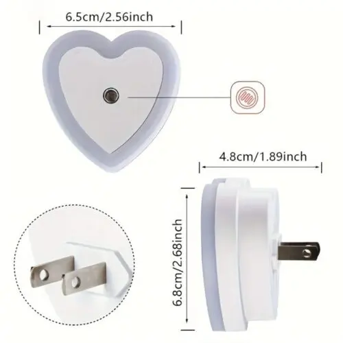 4pcs LED Smart Night Lights with Dusk-to-Dawn Sensor – Energy-Efficient Indoor Plug-In Lighting