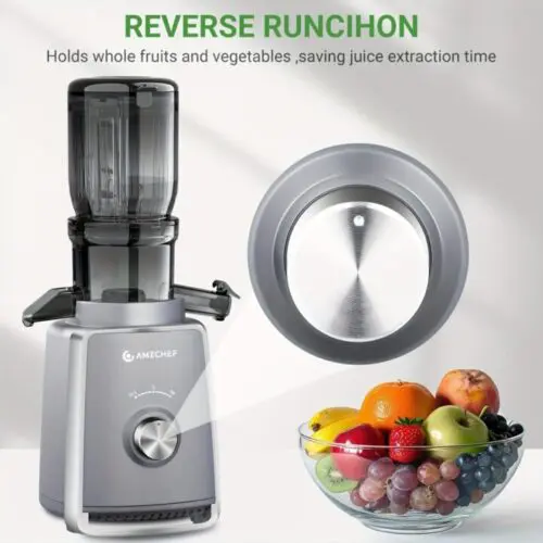 Wide Cold Press Juicer - 4-Inch Feeding Chute, High Yield Juice, 250W Silver Juicer Machine, Two Upgraded Filter, High Yield Juice