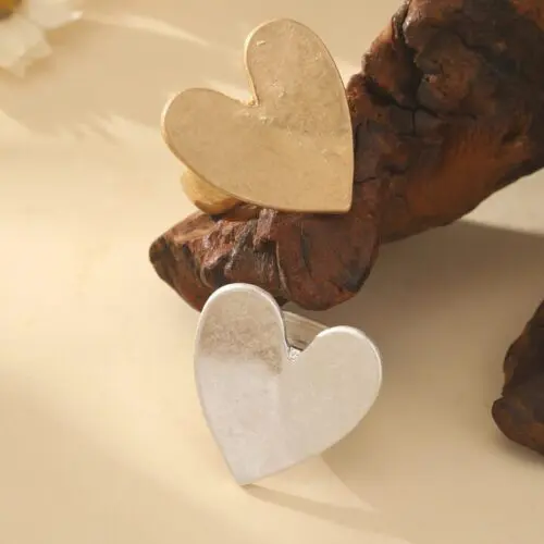 1pc Zinc Alloy Simple Heart Shaped Ring – Elegant Minimalist Jewelry, Perfect Valentine’s Day Gift