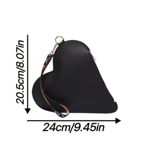Women’s Stylish Mini Heart-Shaped Crossbody Bag – Durable PU Leather with Adjustable Colorful Strap