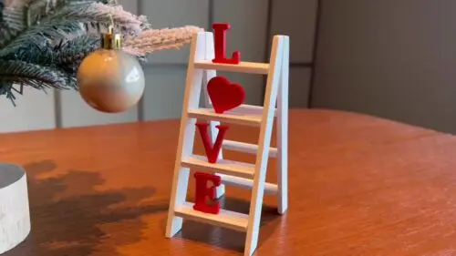 Classic Wooden Love Ladder Tabletop Decor - Multipurpose Manufactured Wood Wedding Theme, Elegant Table Display