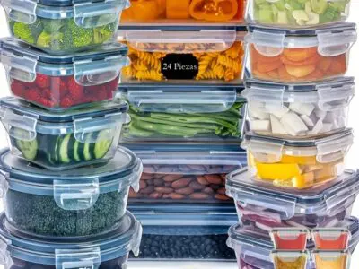 48pcs BPA-Free Food Storage Container Set Airtight Plastic Containers Microwave and Dishwasher Safe Ideal for Pantry and Kitchen Organization