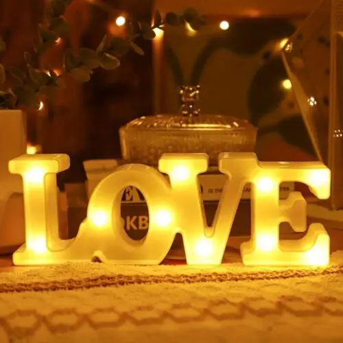 Romantic Love Shaped Night Light - Battery-Powered, Freestanding Tabletop Decor, Perfect for Bedroom, Weddings, and Valentine’s Day