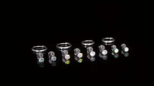 Hypoallergenic Stainless Steel Earrings Set - Studs, Hoops & Opal CZ Flatback Designs, Cartilage Piercing Jewelry