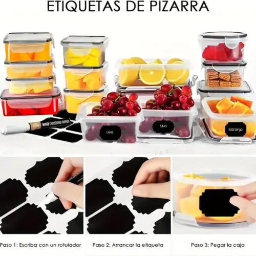 48-Piece Food Storage Set - Leak-Proof BPA-Free Round Containers with Lids, Labels & Markers for Kitchen, Travel, and Picnics
