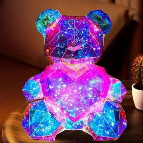 USB Powered Glow Gift for Valentine’s Day - Colorful LED Care Bear for Christmas, Weddings & Birthdays