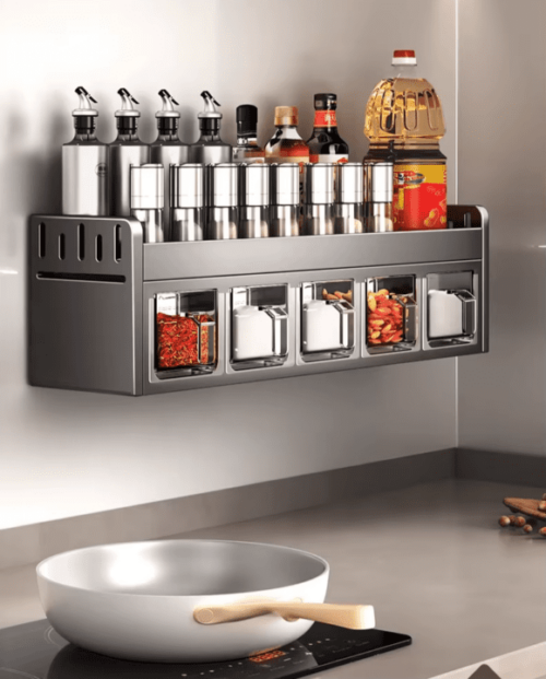 Stainless Steel Kitchen Spice Rack, Modern & Durable Spice Organizer|Organizador De Cocina