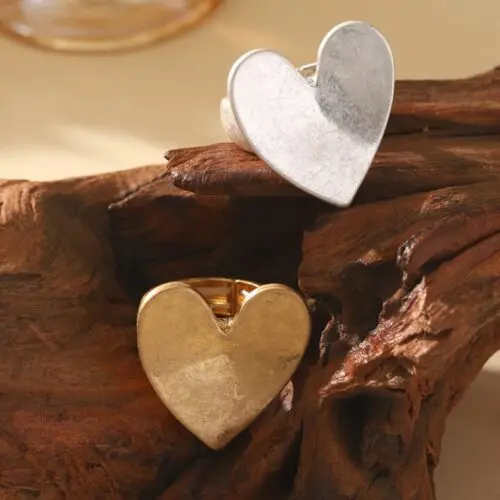 1pc Zinc Alloy Simple Heart Shaped Ring – Elegant Minimalist Jewelry, Perfect Valentine’s Day Gift
