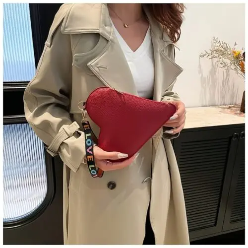 Heart-Shaped Mini Handbag & Coin Purse – PU Leather Lipstick Holder, Multicolor Valentine’s Day Gift