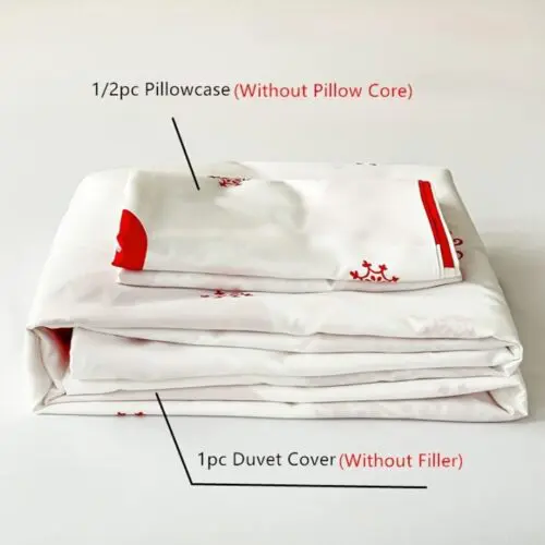 3pcs Love Print Duvet Cover Set – Soft Polyester Bedding for Bedroom & Guest Room, All-Season Comfort