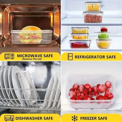 48-Piece Food Storage Set - Leak-Proof BPA-Free Round Containers with Lids, Labels & Markers for Kitchen, Travel, and Picnics