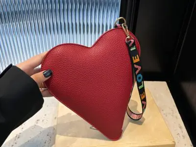Heart-Shaped Mini Handbag & Coin Purse – PU Leather Lipstick Holder, Multicolor Valentine’s Day Gift