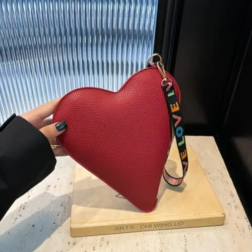 Heart-Shaped Mini Handbag & Coin Purse – PU Leather Lipstick Holder, Multicolor Valentine’s Day Gift