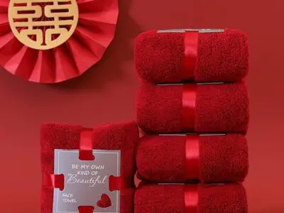 Valentines Day Red Heart Towel - Ultra Absorbent, Soft Polyester, Modern Home Decor & Gift