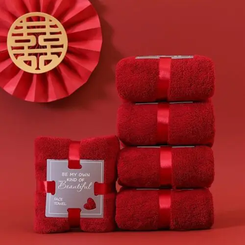 Valentines Day Red Heart Towel - Ultra Absorbent, Soft Polyester, Modern Home Decor & Gift