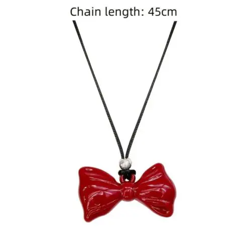 Love Bow Necklace – Minimalist Leather Rope Accessory, Elegant Women’s Fashion for Daily Wear & Gifts