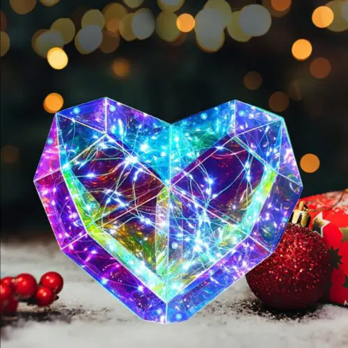 Romantic Heart-Shaped LED Lamp – USB-Powered Freestanding Light for Valentine’s Day & Weddings