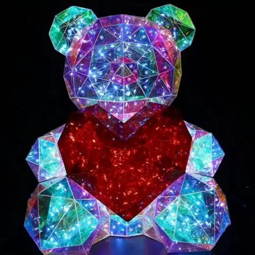 USB Powered Glow Gift for Valentine’s Day - Colorful LED Care Bear for Christmas, Weddings & Birthdays