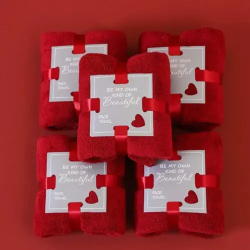 Valentines Day Red Heart Towel - Ultra Absorbent, Soft Polyester, Modern Home Decor & Gift - Image 4