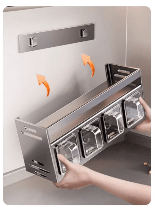 Spice Box Stainless Steel Storage, Waterproof PVC Kitchen Storage, Chemical-Free Storage
