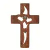 Elegant Wood Cross with Intertwined Hearts - 10 Inch Wall Hanging Decor, Love-Themed Indoor Art for Living Room, Valentine’s Day, and Weddings