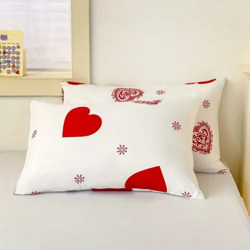 3pcs Love Print Duvet Cover Set – Soft Polyester Bedding for Bedroom & Guest Room, All-Season Comfort