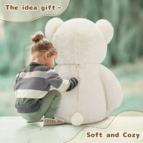 Ivory Giant Teddy Bear - 120cm XXL Plush Toy for Birthday Gifts & Party Decorations, Birthday Gifts For Girls Kids Girlfriend Party Decorations