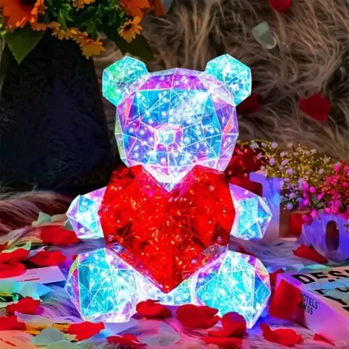 USB Powered Glow Gift for Valentine’s Day - Colorful LED Care Bear for Christmas, Weddings & Birthdays