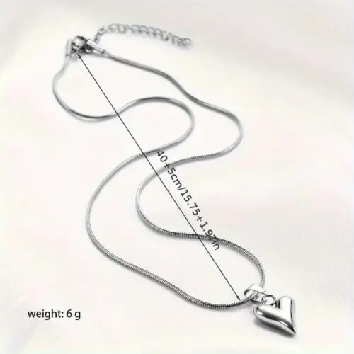 Stainless Steel Three Dimensional Heart Shaped Earring Necklace Set – 18K Gold Plated Jewelry for Women
