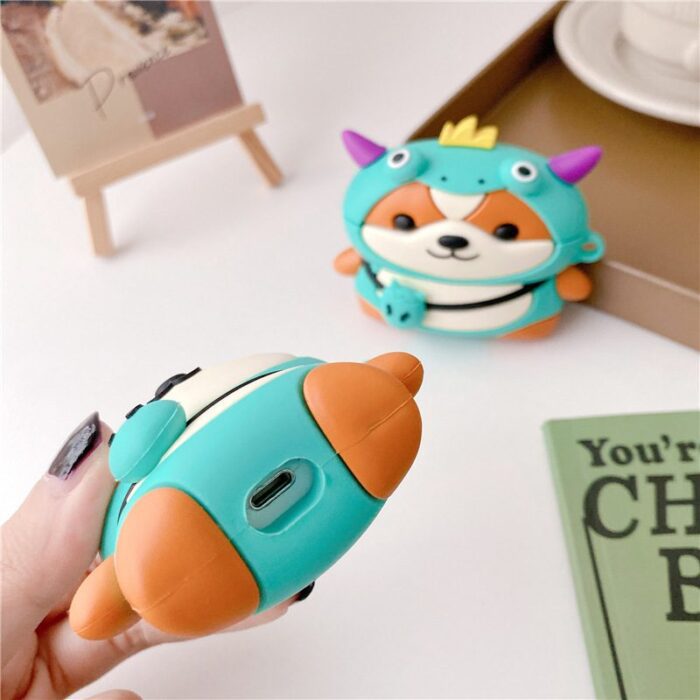 Dog with Dragon Costume Protective Silicone Wireless Earphone Cover Suitable for Generation 1&2