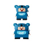 Super Cute Kid with Bear Costume Compatible with Apple, Cartoon Silicone Earphone Cover