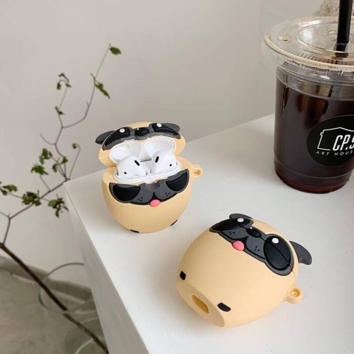 Cute Pug Dog Silicone Soft Protective Sleeve For Earphones