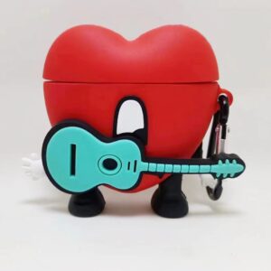 Bad B Silicone Heart Wireless Earphone Protective Case Suitable for General and Generation 1, 2, Pro2 & 3