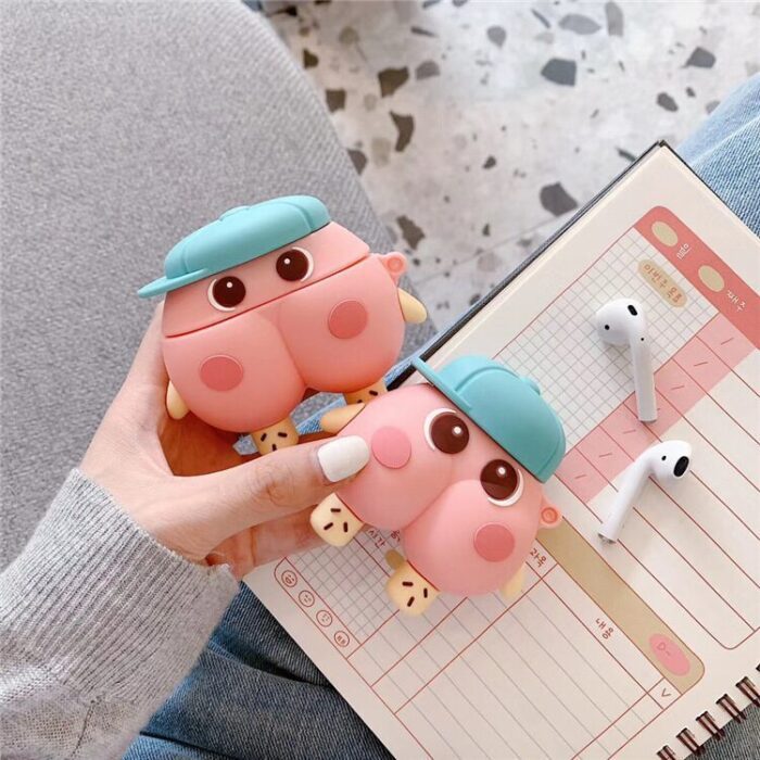 Funny Cartoon Butt Silicone Earphone Protective Cover Compatible with AirPods