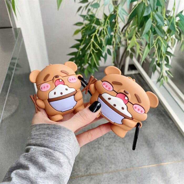 Adorable Cartoon Silicone Wireless Earphone Protective Case Suitable for General and Generation Pro 3